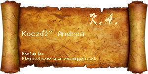 Koczó Andrea névjegykártya