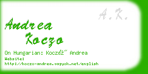 andrea koczo business card